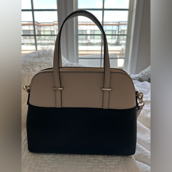 kate spade Black and Cream Two-Tone Crossbody Satchel - Picture 2 of 6